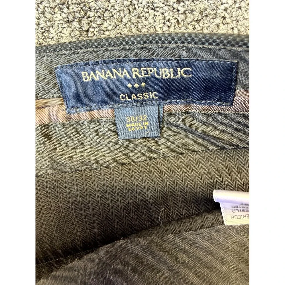 Banana Republic Classic Dress Pants Men 38x32 Gray Straight Leg High Rise Formal